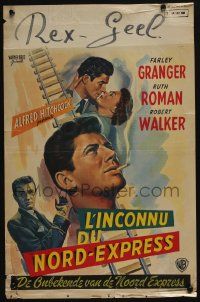 3x628 STRANGERS ON A TRAIN Belgian '51 Hitchcock, Farley Granger, Robert Walker, different art!