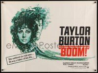 3x106 BOOM British quad '68 different art of Liz Taylor & Richard Burton, Tennessee Williams