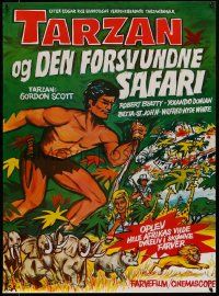 3x095 TARZAN & THE LOST SAFARI Danish R80s great artwork of Gordon Scott in the title role!