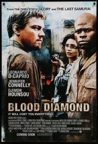 3x129 BLOOD DIAMOND advance DS English 1sh '07 Leonardo DiCaprio, Jennifer Connelly & Hounsou!