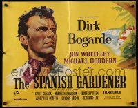 3x124 SPANISH GARDENER English 1/2sh '57 artwork of Dirk Bogarde & sexy Maureen Swanson!