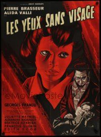 3x449 EYES WITHOUT A FACE French 23x32 '59 Les Yeux Sans Visage, different art by Jean Mascii!