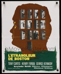 3x474 BOSTON STRANGLER French 18x22 '68 Tony Curtis, he killed thirteen girls, cool art!