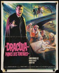 3x481 DRACULA PRINCE OF DARKNESS French 18x22 '66 great different art of vampire Christopher Lee!