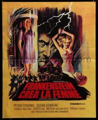 3x486 FRANKENSTEIN CREATED WOMAN French 17x21 '67 cool art of Peter Cushing & Susan Denberg!