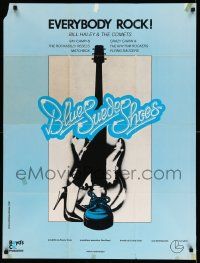 3x270 BLUE SUEDE SHOES Italian 1sh '81 Curtis Clark, great different art of guitar and shoes!