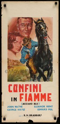 3x277 BLUE STEEL Italian locandina R61 completely different Nino art of young John Wayne!