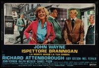 3x296 BRANNIGAN Italian 18x26 pbusta '75 Douglas Hickox, fighting John Wayne in England, Geeson!