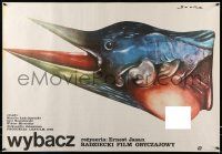 3x240 FORGIVE ME Polish 27x38 '87 Russian, bizarre Procka & Socha fish/bird w/bare breast artwork!