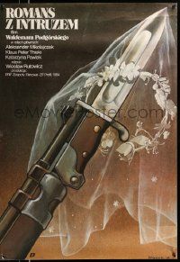 3x254 ROMANCE WITH THE INTRUDER Polish 27x38 '84 cool Wieslaw Walkuski art of veil on bayonet!