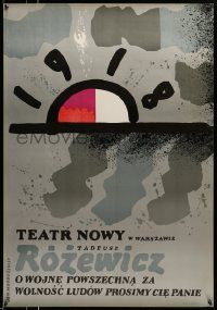 3x261 TADEUSZ ROZEWICZ exhibition Polish 26x38 '80s cool artwork by Jan Mlodozeniec!