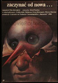 3x218 PUNCT SI DE LA CAPAT Polish 19x27 '87 Walkuski art of weird creature popping out of head!