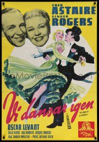 3x175 BARKLEYS OF BROADWAY Swedish '49 G. F. Bodin art of Fred Astaire & Ginger Rogers dancing!