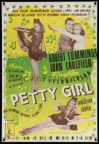 3x201 PETTY GIRL Swedish '51 sexiest Joan Caulfield posin, Cummings as artist George Petty!