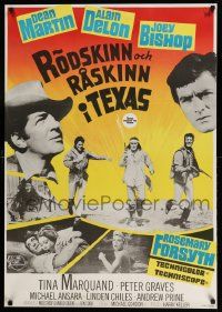 3x206 TEXAS ACROSS THE RIVER Swedish '66 Dean Martin, Alain Delon & Indian Bishop by Gosta Aberg!