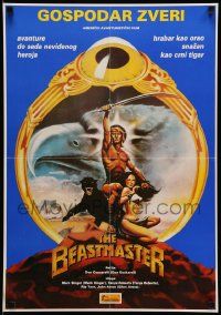 3x657 BEASTMASTER Yugoslavian 18x26 '82 fantasy art of Marc Singer & Tanya Roberts by C.W. Taylor!