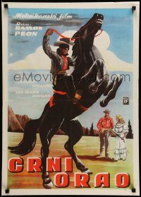 3x673 EL AGUILA NEGRA Yugoslavian 20x28 '54 Ramon Peon, Fernando Casanova in the title role!