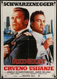 3x724 RED HEAT Yugoslavian 20x27 '88 great image of cops Arnold Schwarzenegger & James Belushi!