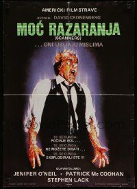 3x730 SCANNERS Yugoslavian 19x27 '81 Cronenberg, in 20 seconds your head explodes, art by Joann!