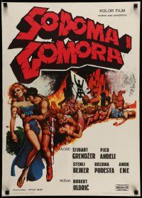 3x732 SODOM & GOMORRAH Yugoslavian 20x28 '63 Robert Aldrich, Pier Angeli, art of sinful cities!