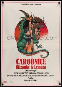 3x734 SORCERESS Yugoslavian 19x27 '82 sexy E. Carugati sword & sorcery flying lions fantasy art!