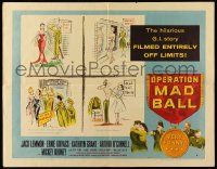 4c367 OPERATION MAD BALL style A 1/2sh '57 screwball comedy filmed entirely w/out Army co-operation!