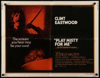 4c384 PLAY MISTY FOR ME 1/2sh '71 classic Clint Eastwood, Jessica Walter, an invitation to terror!