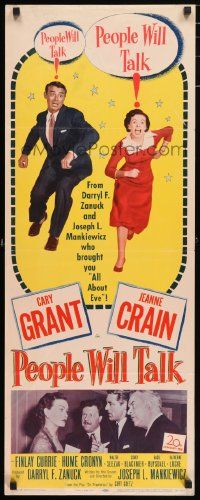 4c788 PEOPLE WILL TALK insert '51 Cary Grant, Jeanne Crain, Walter Slezak, Blackmer!