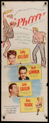 4c792 PHFFFT insert '54 Jack Lemmon, Kim Novak, Judy Holliday, great art of marital fight!