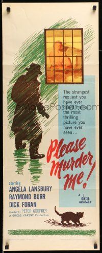 4c794 PLEASE MURDER ME insert '56 Angela Lansbury and Raymond Burr, the strangest request ever!