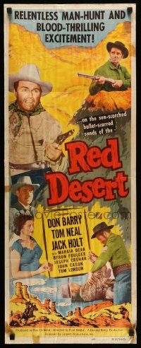 4c813 RED DESERT insert '49 Don 'Red' Barry, Jack Holt, Tom Neal in western!