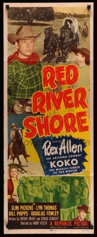 4c815 RED RIVER SHORE insert '53 cool full-length western cowboy Rex Allen pointing gun!