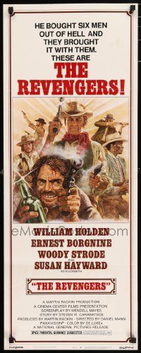 4c820 REVENGERS insert '72 Jung art of cowboys William Holden, Ernest Borgnine & Woody Strode!