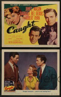 4f090 CAUGHT 8 LCs '49 James Mason in his 1st U.S. movie, Barbara Bel Geddes & Robert Ryan!