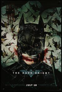 4k211 DARK KNIGHT wilding 1sh '08 cool playing card collage of Christian Bale as Batman!