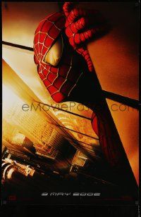 4k835 SPIDER-MAN teaser 1sh '02 Tobey Maguire w/WTC towers in eyes, Marvel Comics!