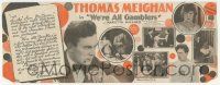 4s537 WE'RE ALL GAMBLERS herald '27 boxer Thomas Meighan & Marietta Milner in New York!