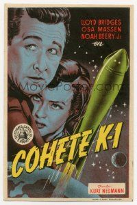 4s720 ROCKETSHIP X-M Spanish herald '50 different art of Lloyd Bridges, Ona Massen & rocketship!