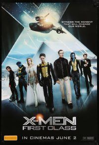 5f195 X-MEN: FIRST CLASS teaser DS Aust 1sh '11 James McAvoy, Bacon, Marvel sci-fi!