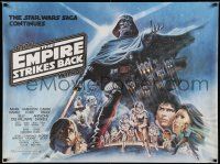 5f671 EMPIRE STRIKES BACK British quad 1980 different Tom Jung art including Lando Calrissian!