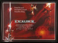 5f672 EXCALIBUR British quad '81 John Boorman, cool medieval fantasy sword artwork by Bob Peak!