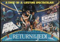 5f738 STAR WARS TRILOGY British quad '80s Empire Strikes Back, Return of the Jedi!