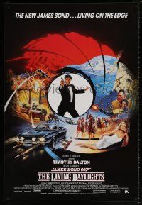 5f628 LIVING DAYLIGHTS English 1sh '87 Timothy Dalton as James Bond, art montage by Brian Bysouth!