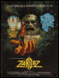 5f244 ZARDOZ French 23x31 '74 fantasy art of Sean Connery, directed by John Boorman!