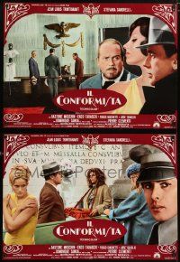 5f417 CONFORMIST set of 8 Italian 19x26 pbustas '71 Bertolucci's Il Conformista, Trintignant!