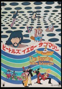 5f998 YELLOW SUBMARINE Japanese '69 great psychedelic art of Beatles John, Paul, Ringo & George!