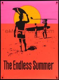 5t810 ENDLESS SUMMER 30x40 commercial poster '67 Bruce Brown surfing classic, cool day-glo art!