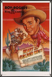 5t821 HEART OF THE GOLDEN WEST signed 27x39 art print 1992 by artist Dave LaFleur!