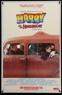 5t911 HARRY & THE HENDERSONS 26x40 video poster '87 John Lithgow, Melinda Dillon & Bigfoot!