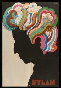 5t180 DYLAN 22x33 music poster '67 silhouette art of Bob by Milton Glaser!